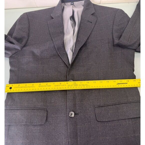 Jos A Bank 1905 2 Piece Suit 39R Blazer 33X29 Pants Windowpane Plaid Gray Wool - Picture 10 of 16